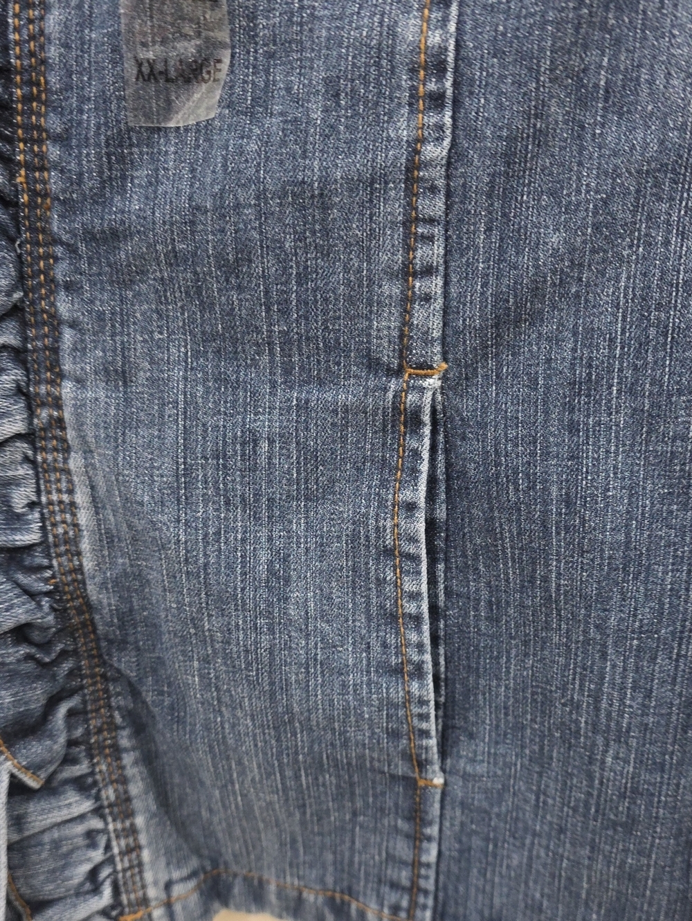 New With Tags RXB Denim Ruffled Button-Front Jacket - Blue - Picture 6 of 8